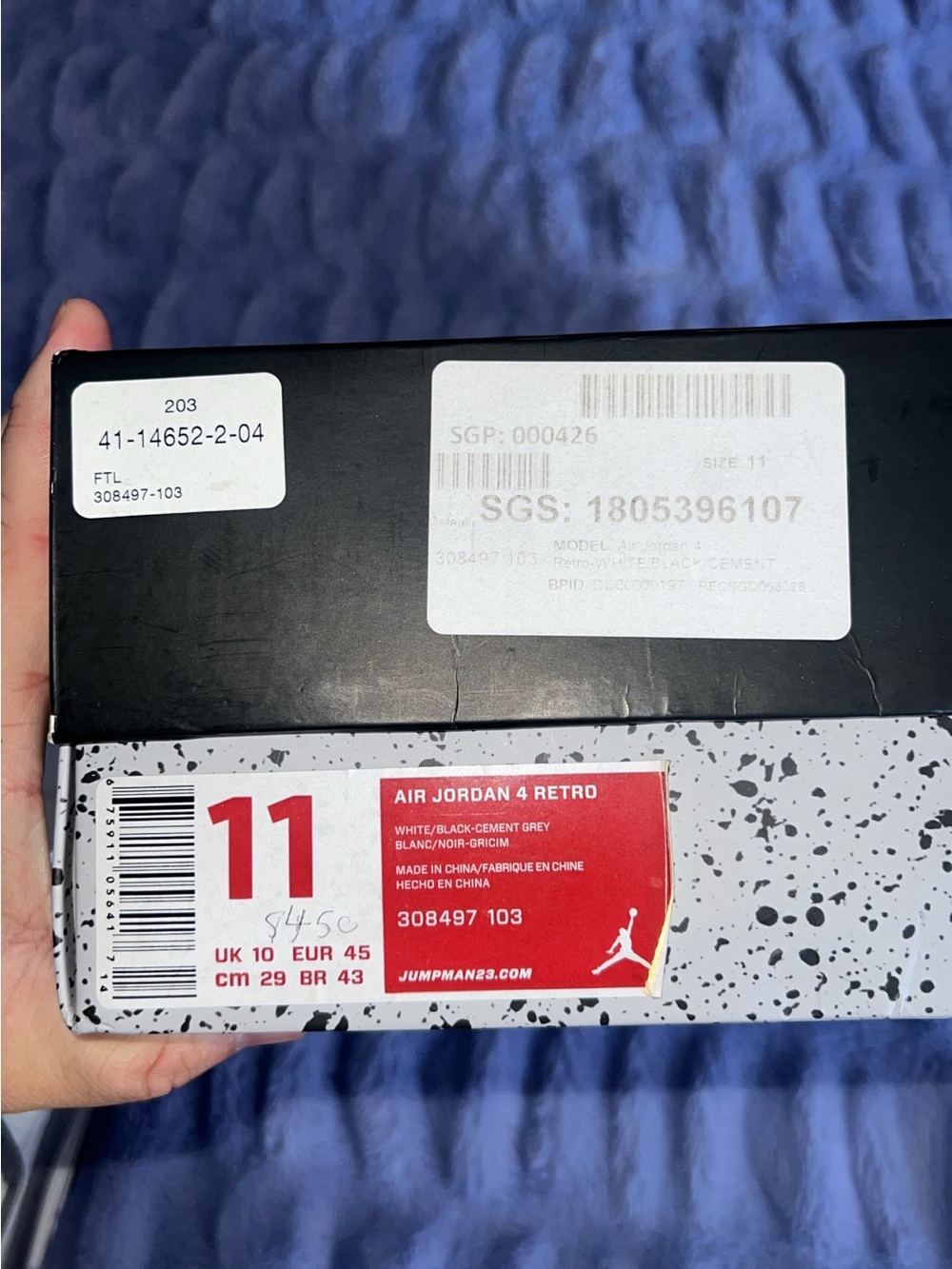 Jordan Air Jordan 4 Retro Cement (2012 Black/White/Grey